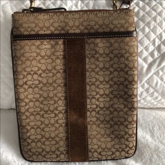 Coach Handbags - Never used!{Coach}Brown Canvas Crossbody Bag